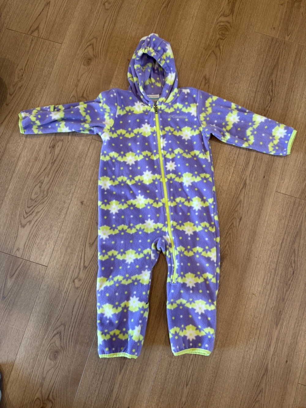 Columbia Baby Girls 18-24M Purple Fleece Hooded One Piece